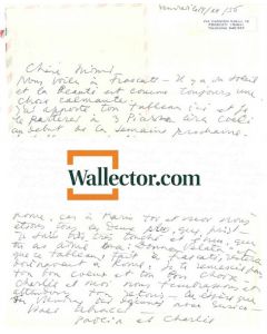 Handwritten Letter, Signed, Confidential, pavel Tchelitchew, Countess Anna Laetitia Pecci-Blunt, Frascati, 1956, Veiled Woman, Russian surrealist