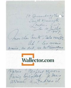 L.LIPSHITZ, Autograph Letter Signed, to N.Jacometti, First page, Excellent condition.