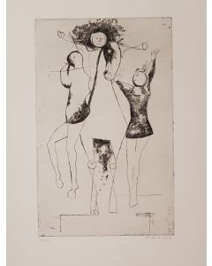 Marino Marini, Giocolieri, Jugglers, Etching, 1969, Modern Art, Artwork