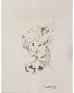 Gino Severini, Colombina, Engraving, 1922, Modern Art Artwork, Graphic Art