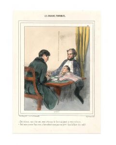 Paul Gavarni, Les enfans terribles, Plate n. 46, Bauger, Paris, 1838 - 42, Lithograph, French Review, satiric illustration, French draftsman, Artwork, Graphic Art, Old Masters, 