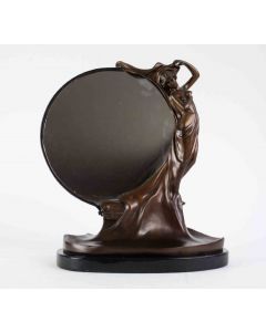 Art Nouveau Bronze Mirror