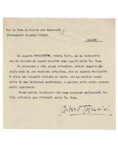 Typewritten Letter Signed by Arturo Toscanini