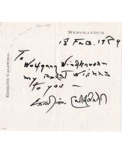 Autograph Dedication by Erskine Caldwell - Original Manuscripts