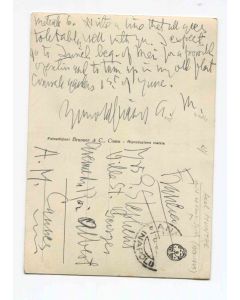 Autograph Postcard by Axel Munthe - Original Manuscripts