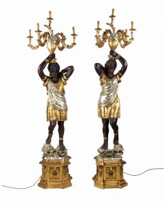 Pair of Mori Venitian Baroque-Style Floor Lamps - Antique Design Lamps
