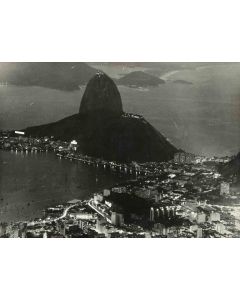 Night view Rio De Janeiro - Vintage b/w Photo   