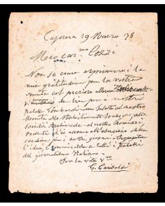 Giuseppe Garibaldi - Letter from Giuseppe Garibaldi - Old Masters 