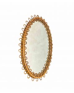 Franco Albini - Vintage Wicker Mirror - Decorative Object 