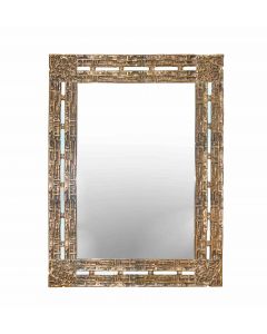 Vintage Brass Square Mirror - Decorative Object 