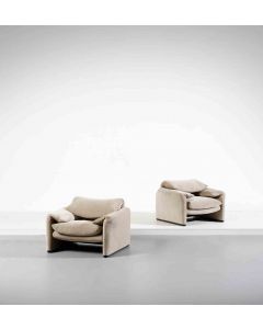 Vico Magistretti - Pair of Maralunga Armchairs - Furniture 