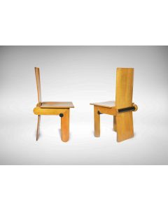 Carlo Scarpa - Pair of Wooden Chairs - Furniture 