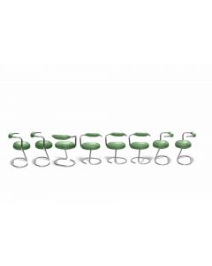 Set of 8 Green Cobra Chairs