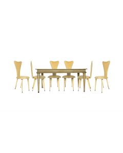 Dining Table and Set of Six Chairs by Umberto Mascagni - Italy 1950s