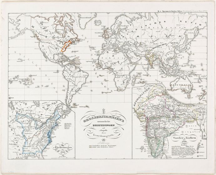 Old British Empire Map by Karl Spruner- Old Master Artwork