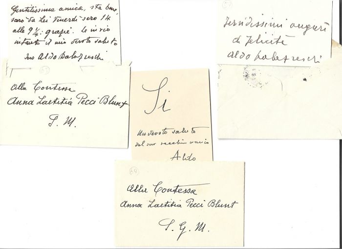 4 Aldo Palazzeschi's Business Cards - Manuscripts