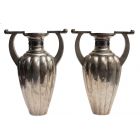 Pair of Two-Handles Silver 800 Vases 