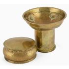 Vintage Brass Art Deco Can and Bowl