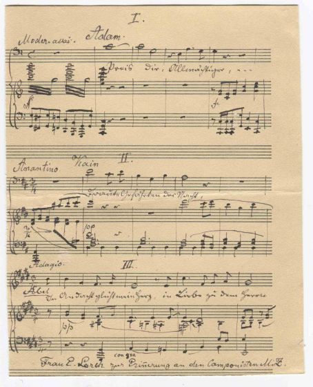 Autograph Music Score by Max Zenger