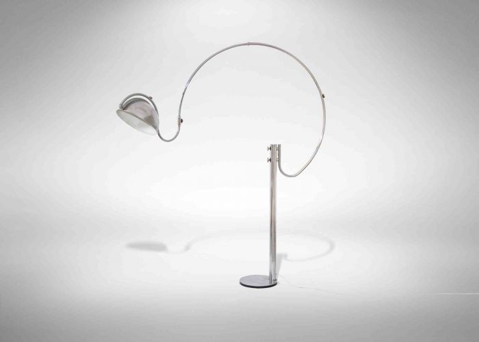 Vintage Chromed Wall Lamp attr. to Elio Martinelli