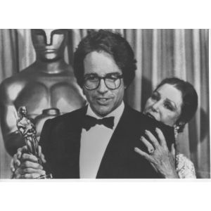 Portrait of Warren Beatty Winning the Academy Awards for 