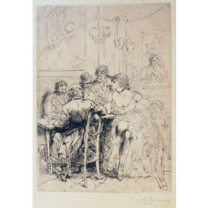 Auguste Brouet, French, etcher, book illustrator, Salon, Modern Art, Print, Etching