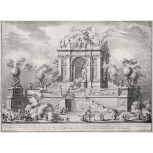 Giuseppe Vasi, Wonderful Arch with E. Tebano's Simulacrum, Etching, 1767.