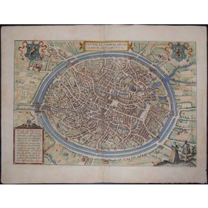 Bruges, Antique Map from 