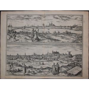 Orleans and Bourges, Antique Map from 