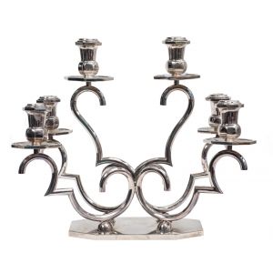 Vintage Six Arms Silver Candleholder