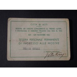 Personal entry Card by Beppe Guzzi - Manuscripts