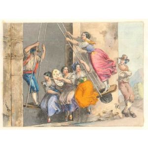 Genre Scenes by an Italian artist of XIX century - Old Masters Artwork