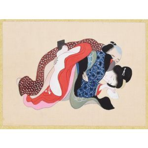 Japanese Erotic Gouache by Anonymous Japanese artist of XIX century - Modern artwork