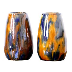 Pair of Polychrome Vases