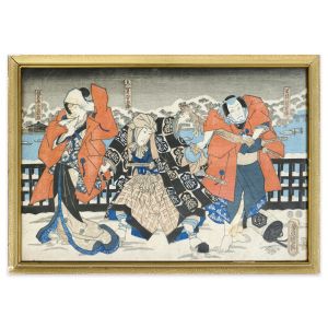 Japanese Theatrical Scene by Utagawa Kunisada - Modern Artwork