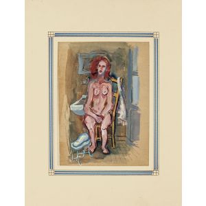 Nude Woman by Primo Zeglio- Modern Artwork