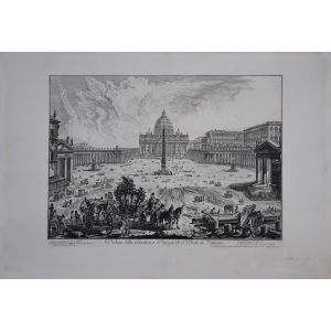 View of Basilica and S. Peter Square by Giovanni Battista Piranesi - Old Master Artwork
