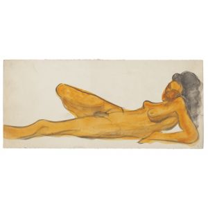 Nude  is an original drawing in tempera and watercolor a on paper, realized by Jean Delpech (1988-1916)