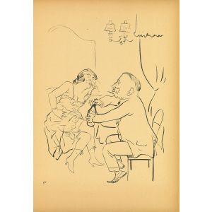 Champagne from Ecce Homo by George Grosz - Modern Artwork