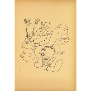 Men from Ecce Homo by George Grosz - Modern Artwork