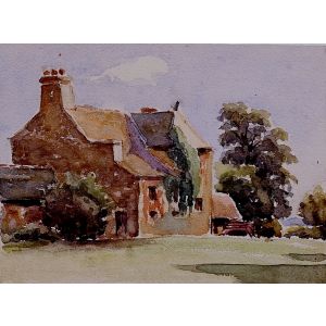 Village Houses by French Anonymous Artist- Modern Artwork