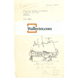 Letter with Original Lam's Sketch