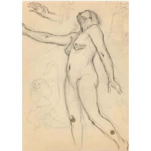 Nude with Other Studies of Figures 