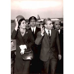  Shah and Farah Diba, King and Queen of Iran in Fiumicino Airport, Rome