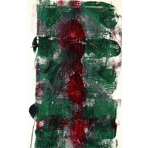 Abstract Composition in Green and Red