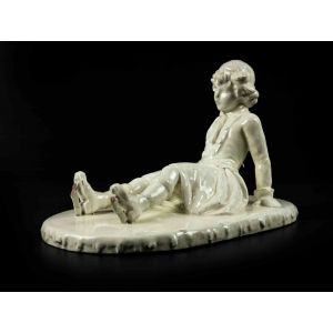 Vintage White Porcelain with child