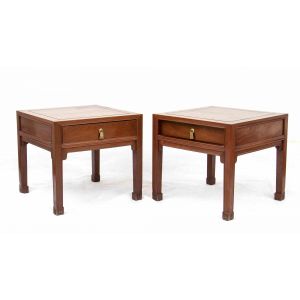 A Pair of Wood Low Tables