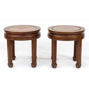 A pair of Wooden Low Tables