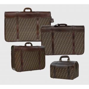 Vintage Suitcases Set by Fendi - Brown Monogram Travel 