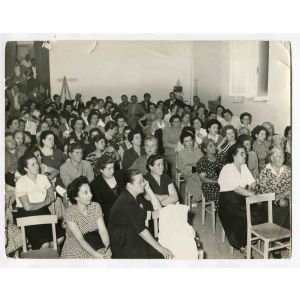 The lecture - Vintage Photograph About Women Rights